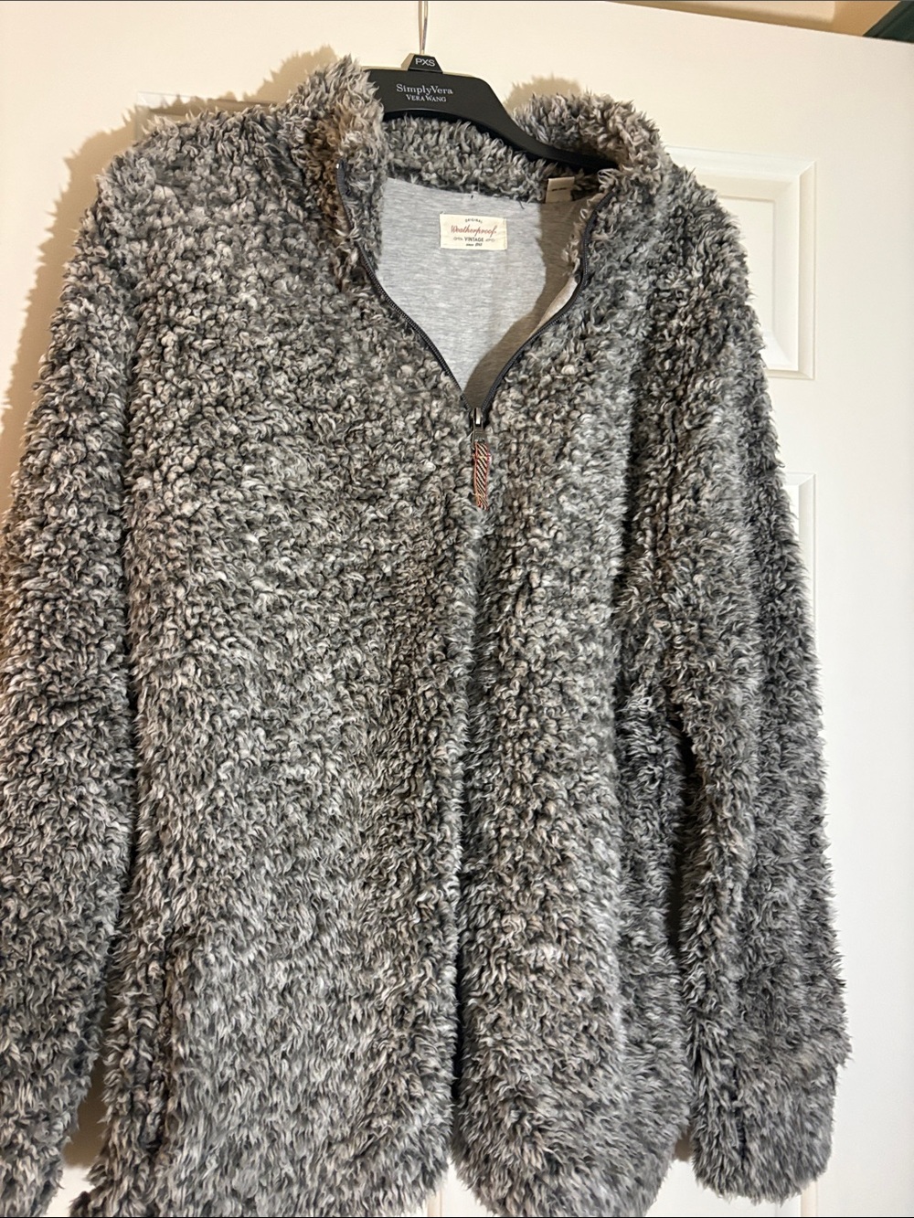 Weatherproof Vintage Frosty Tipped Sherpa Pullover XXL super soft lined grey